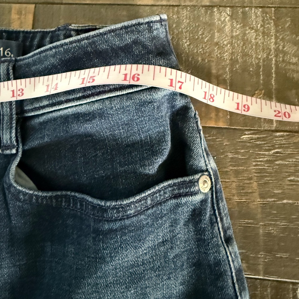 J Jill Women's Jeans Blue Denim Fit Slim Ankle Zip Button Stretch Size 16 - Picture 4 of 10